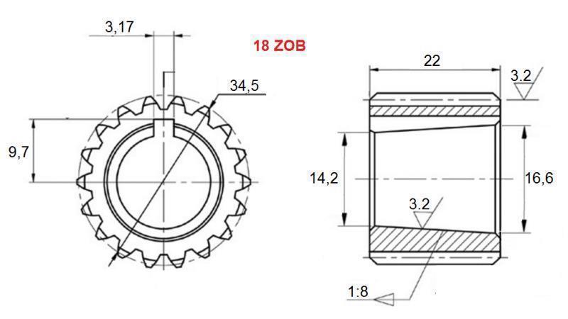 PTO GEAR GR.3 - GR.2 Z18