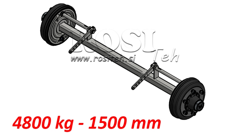 AXEL FÖR SLÄP 4800 KG MED BROMSAR (1500 MM)