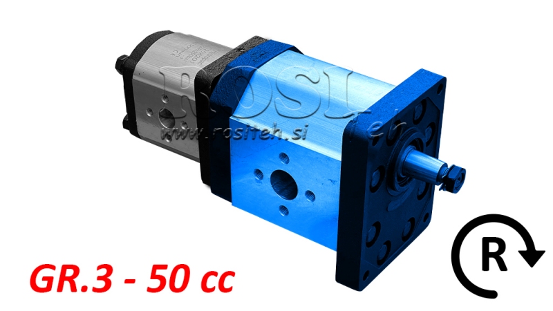 HYDRAULISK PUMPE 30C50X198 FØRSTE GR.3 GR.2 50 CC HØYRE