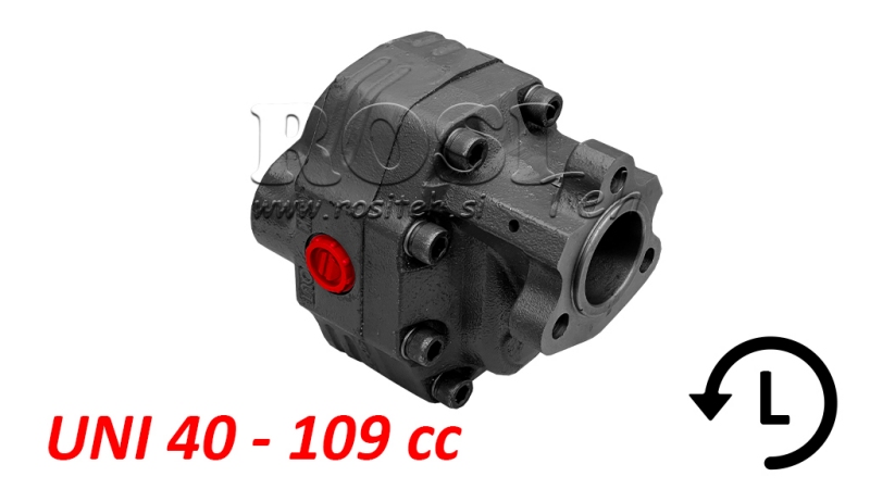 HIDRAULISKĀ ČUGUNA SŪKNE UNI40-109CC-190 BAR PA Kreiso