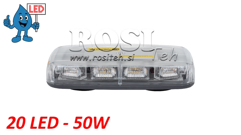 LED MAGNETISK STROB LAMP ROTERANDE LAMPOR 20 LED 50W 12V-24V