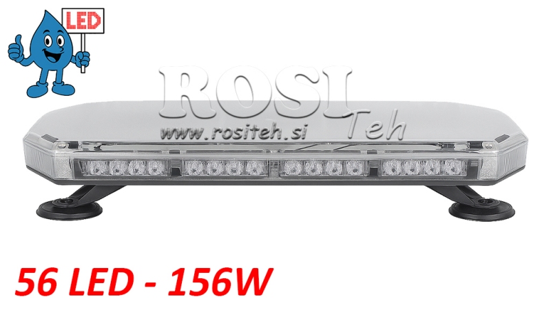 LED MAGNETISK STROB ROTERANDE LAMP 56 LED 156W 12V-24V
