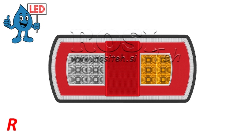 LED BAKLJUS KOMBINERAT 12/24V HÖGER