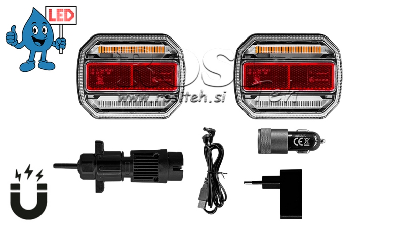 LED MAGNĒTISKĀS GAISMAS KOMPLEKTS - BEZVADU 12/24V CANBUS