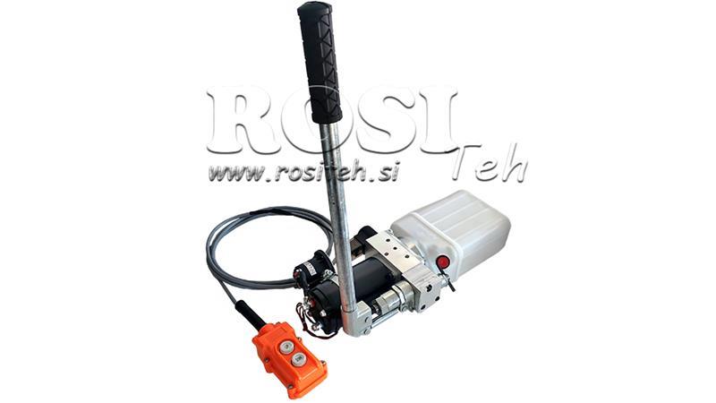 MINI HYDRAULISK AGGREGAT 24V DC - 0.8kW = 0.5cc - 1.5 lit - enfase enhet (PVC) med manuell pumpe