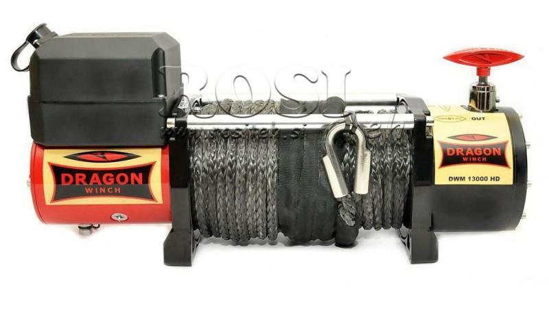 24 V ELEKTRISK VINCH DWM 13000 HD - 5897 kg - Syntetisk tau