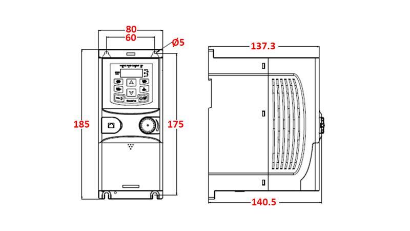 FREKVENCES PĀRVĒRTĒJS-INVERTORS 3Fāze 1.5kW GD20-1R5G-4-EU