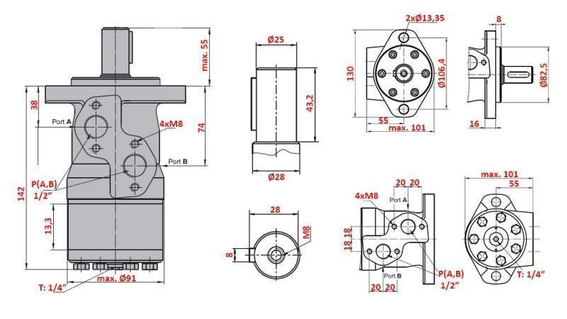 HIDRAULISKAIS MOTORS MP 100