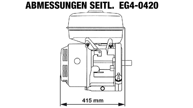 benzinový motor EG4-420cc-9.6kW-13.1HP-3,600 RPM-E-KW25x88.5-elektrický start
