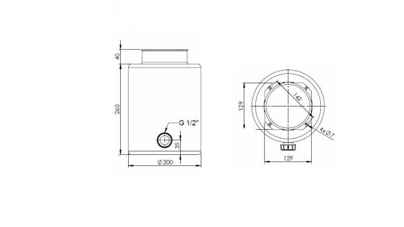 METALL RESERVOAR RULL PP 8 LITER HORIZONTAL-VERTIKAL-dimensjoner