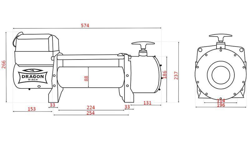 24 V ELEKTRISK VINCH DWT 16000 HD - 7257 KG