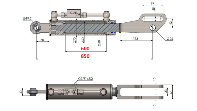 2TON. HYDRAULISK TOPPLENKE POINT 60/40-250 (600MM-850MM)