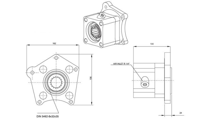 Izmēri IZLAIDEI HIDROLOĢISKAI PUMPĒ - MERCEDES 352-1