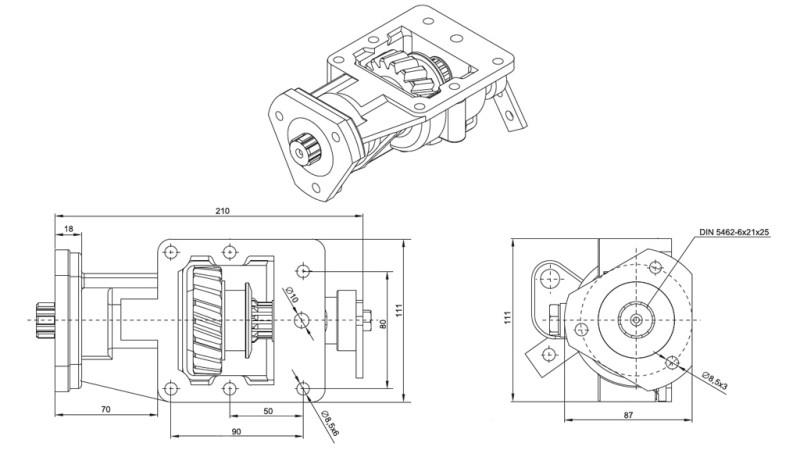 DIMENSIJAS IZLAIDE HIDRODINAMISKAI PUMPAM - IVECO 2826