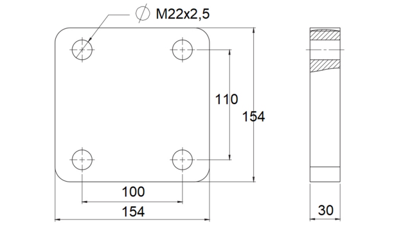 MONTĀŽAS FLANGE GRIEŽAMAM PAVADĪTĀJAM Āķim FI50 KORPUSĀ