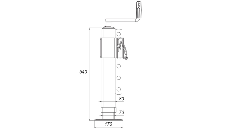 VĪTŅOTAIS ATBALSTA KĀJA REGULĒJAMA 380mm - 1,200kg