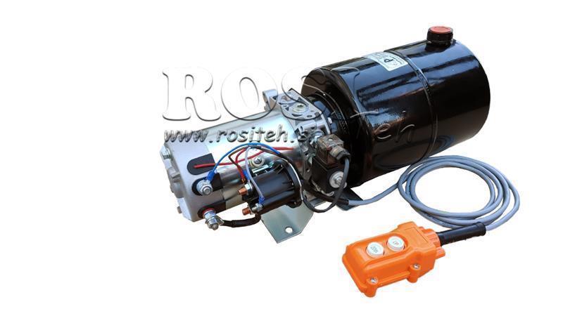 MINI HYDRAULICKÝ AGREGÁT 12V DC - 1.6kW = 2.1cc - 8 lit - jednosmerná zostava (kov)