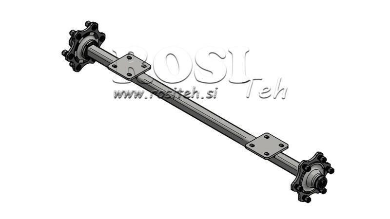 AKSEL FOR HENGER 1800 kg UTEN BREMSE (1460 mm) med monteringsplate