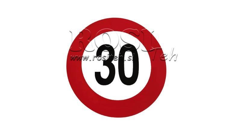 NÁLEPKA OMEZENIA RÝCHLOSTI 30km/h