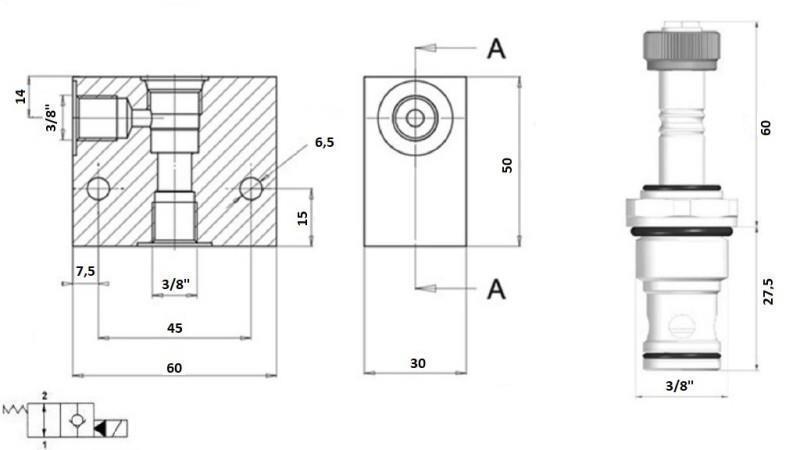 2-VEGS VENTIL 3/8 (NO) 24V - 40lit