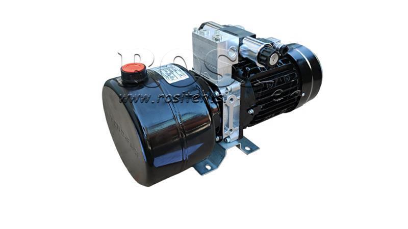 MINI HIDRAULISKA AGREGĀTS 380V AC (0.75 kW) 85 bar - 3.7 cc - 5.2 lit/min - tvertne 4 lit