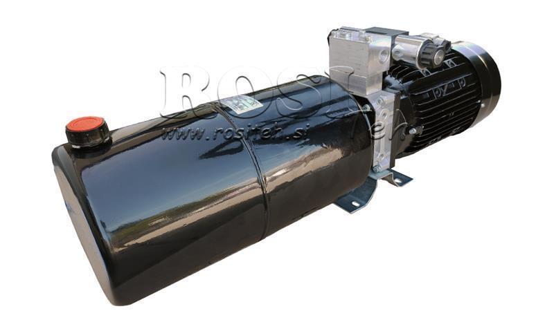 MINI HIDRAULISKA AGREGĀTS 230V AC (2.2 kW) 120 bar - 8.0 cc - 11.2 lit/min - tvertne 12 lit