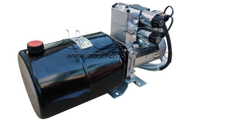 MINI HYDRAULICKÝ AGREGÁT 12V DC - 1.6kW = 2.1cc - 8 lit - 2x obojsmerná zostava (kov)