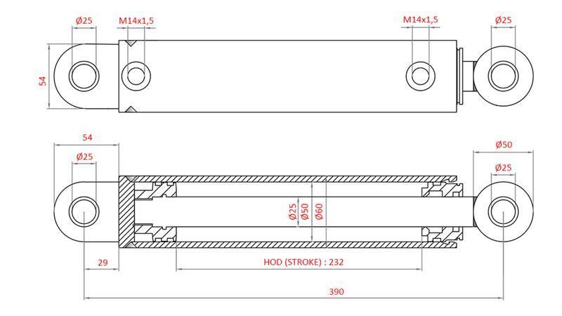 HIDRODINAMISKĀ STŪRES CILINDRS FIAT-NEW HOLLAND OEM-5189887, 5165140, 5190908