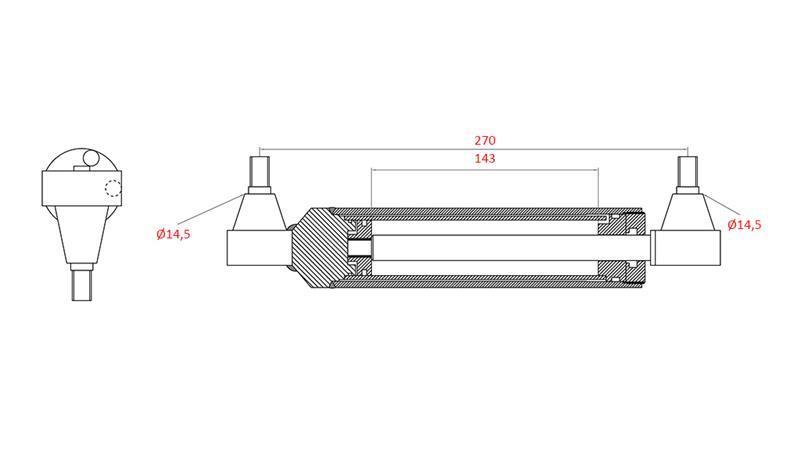 HIDRAULISKAIS STŪRES CILINDRS MASSEY FERGUSON OEM-3401240M91, 0011403U91, 192749M92, 168009M92, 183