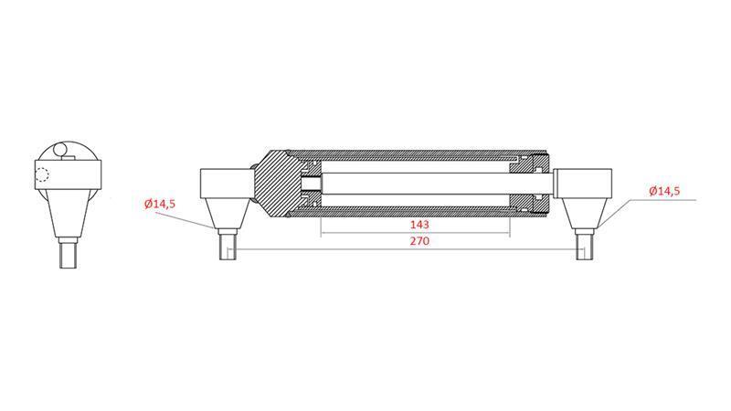 HYDRAULICKÝ ŘÍDÍCÍ CYLINDR MASSEY FERGUSON OEM-3401241M91, 0011404U91, 168009M92, 183179M91, 185