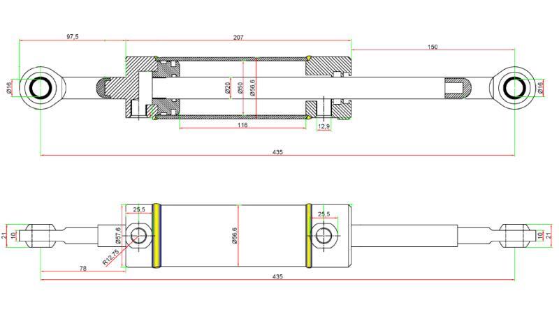 HIDRAULISKAIS STŪRES CILINDRS JOHN DEERE OEM-AM108777
