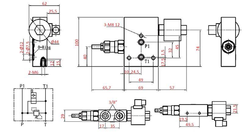 VSTUPNÝ SEGMENT BY-PASS S BEZPEČNOSŤOU PRE YEAT-ODNÍMATEĽNÝ VENTIL 12V