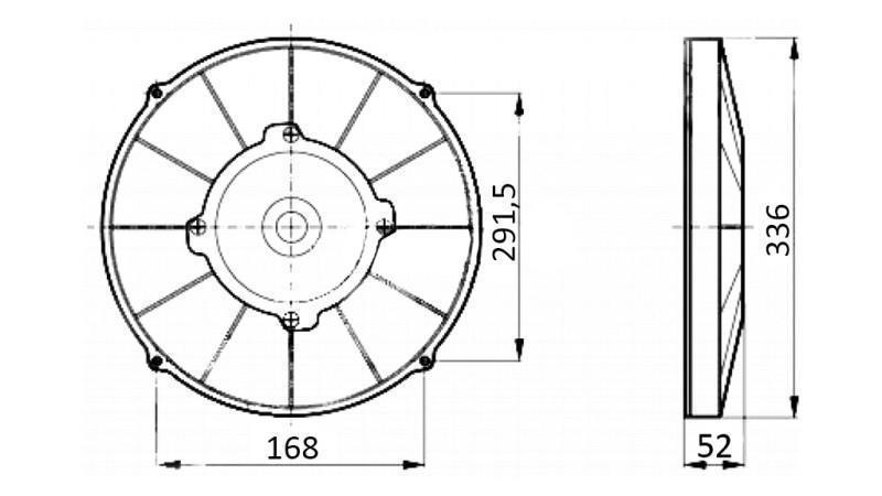 AXIĀLAIS VENTILATORS 305mm PULLING 12V