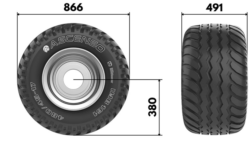 19.0/45-17 PNEUMATICO AW708 14pl CON BORDO 16,00X17