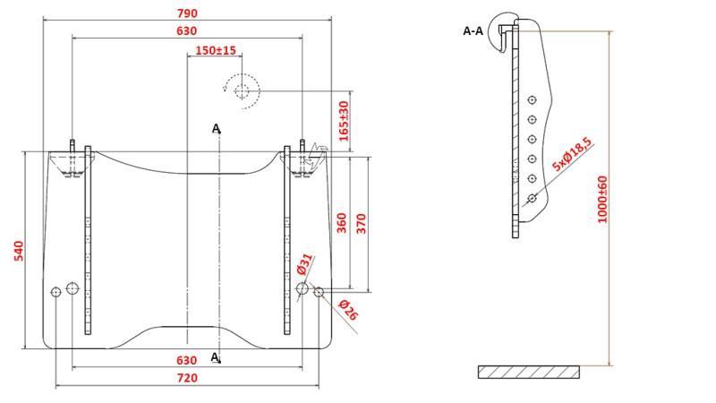 PLATFORMA PRE TRAKTOR NA PREDNÉ HYDRAULIKY