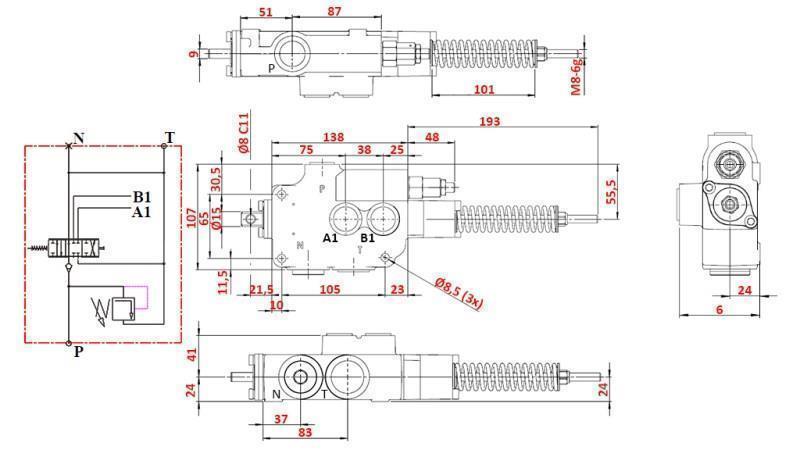 HYDRAULICKÝ VENTIL 1xP80 A7 ZS1/G VRŠIČKAR