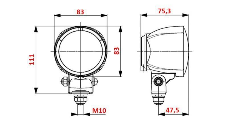 TRAKTOR ARBEIDSLYS RUNDT H3 HELLA HALOGEN