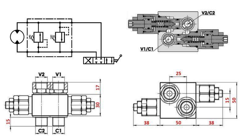 HYDRAULICKÝ REGULÁTOR TLAKU 20-130 BAR PRO HYDROMOTOR MM