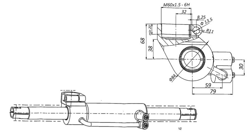HIDRAULISKAIS STŪRES CILINDRS MASSEY FERGUSON OEM-6202491M91