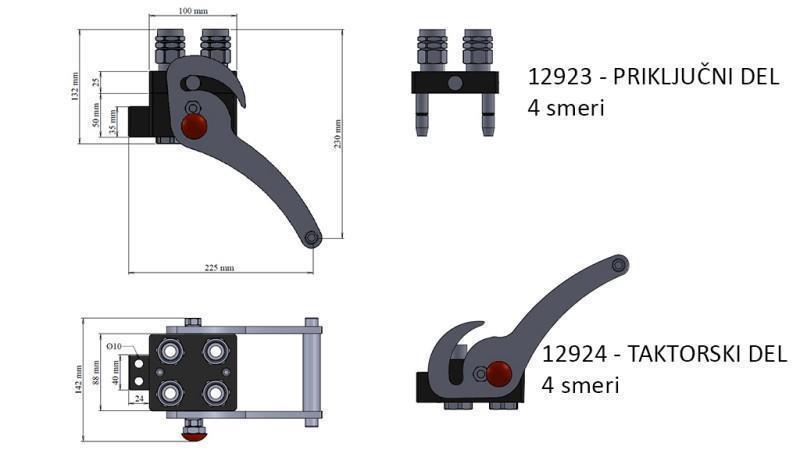 MULTI-FASTER KOBLING 4vejs BSP1/2 NY TYPE TRAKTOR DEL