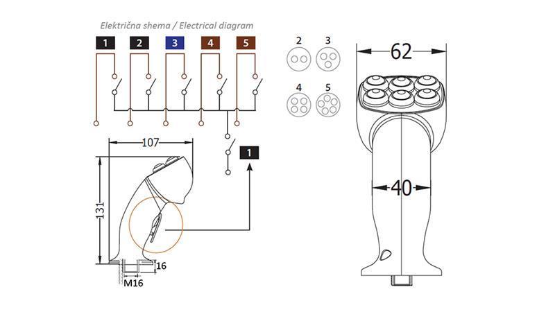 ATTĀLINĀTĀ KONTROLE ROZĪ JOYSTICK - 2 POGAS