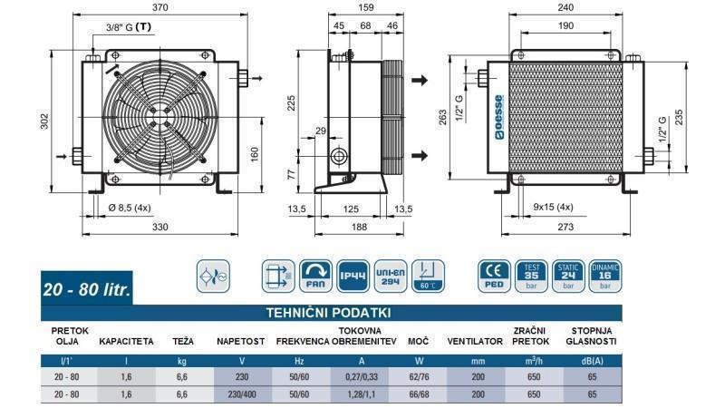 OLEJOVÝ CHLADIČ AC 230V HY01601 20-80 LIT