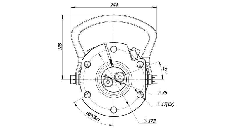 HYDRAULISK ROTATOR 6000/3000 KG MED FLENS