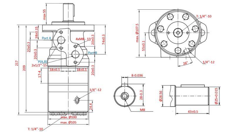 HYDROMOTOR B/MR 100 - MED BREMS