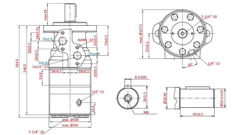HIDROMOTORS B/MR 315 - AR BREMZI