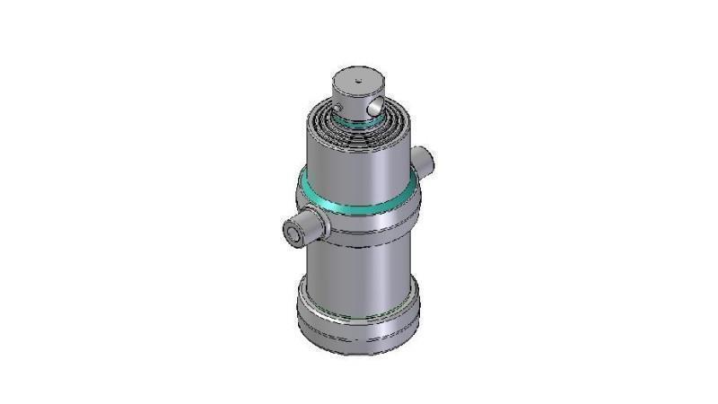 4072F -TELESCOPISK Sylinder STANDARD/HULL 4 STAGER REISE 1210 DIAMETER 170