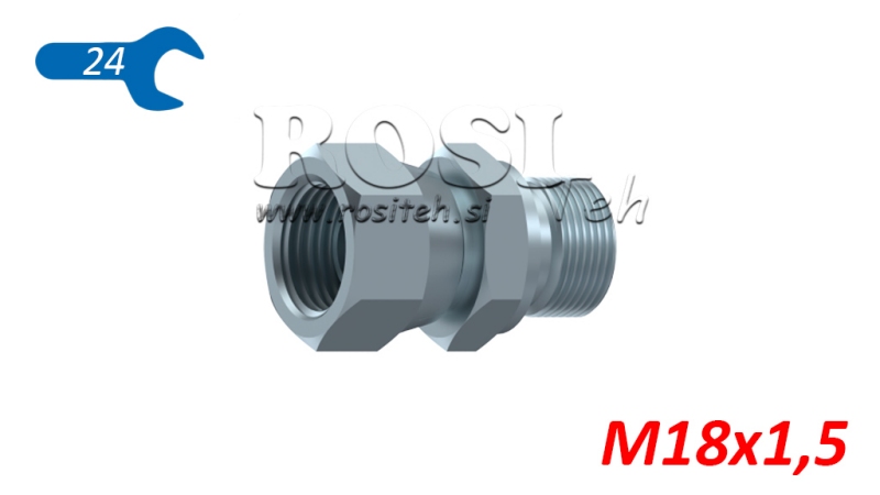 HIDRAULISKAIS DIVKĀRŠA SAVIENOJUMS GRIEŽAMĀ NUT M18X1,5