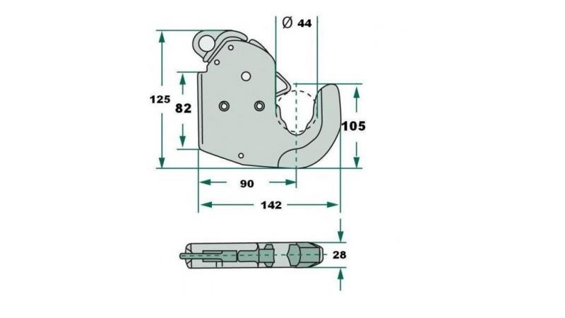AUTOMATISK KROK FOR TRAKTOR KOBLING HYDRAULIKK CAT.1 ECO - dimensjoner