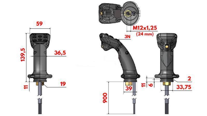ATTĀLINĀTAIS KONTROLES JOYSTICK - 6 POGAS