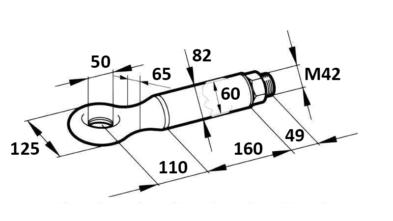 ŤAŽNÉ OKO OTOČNÉ FI52 30000/3500KG